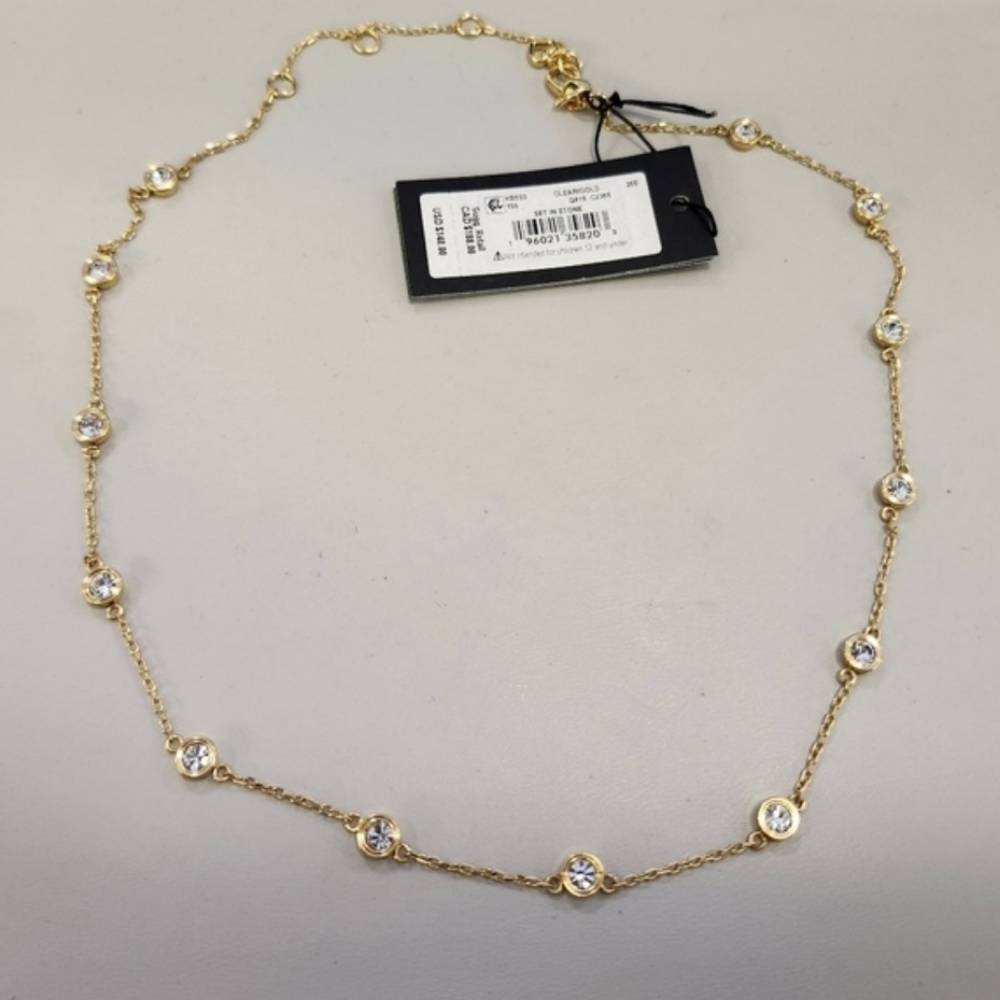 NWT Kate Spade Gold-Tone Set in Stone Necklace - Picture 2 of 3